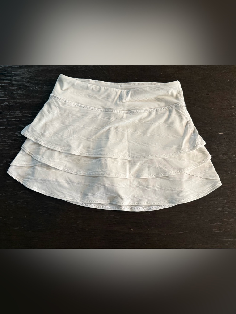White Tiered Girls Tennis Skirt (M / 8-10)